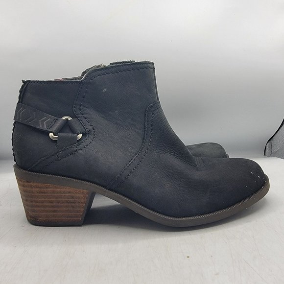 Teva Foxy Womens 7 Black Bootie Ankle Leather Zipper Walking Fashion 1008317 - Picture 7 of 12